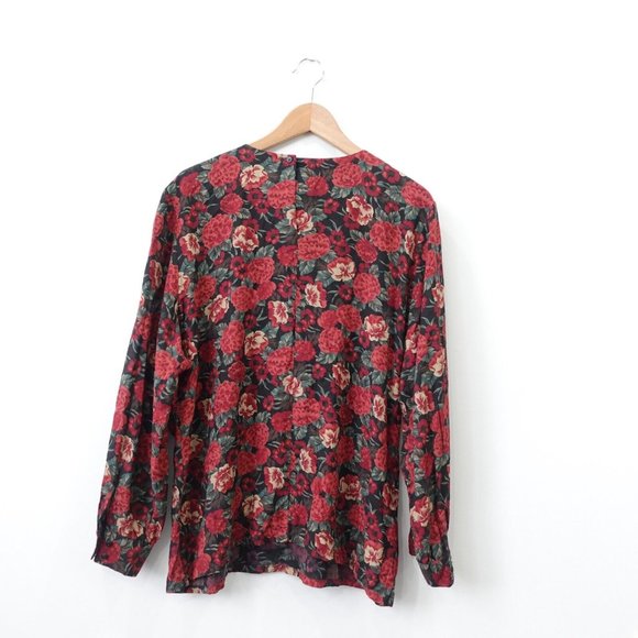 Country Sophisticates Top Size 2XL Red Floral VTG Blouse Oregon Pendleton USA - Picture 6 of 9